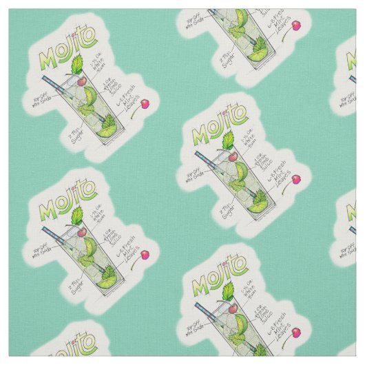 KLANTEN STOF - MOJITO RECEPT COCKTAIL KUNST (Swatch)