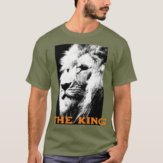 Klanten Tekst Lion Face Mannen Deep Fatigue Green T-shirt (Voorkant)