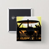 Klanten werken aan een E-2C Hawkeye vliegtuig Vierkante Button 5,1 Cm (Voorkant /achterkant)