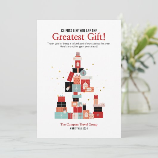 Klanten zijn de grootste cadeau kerst Kaart (Staand voorkant)