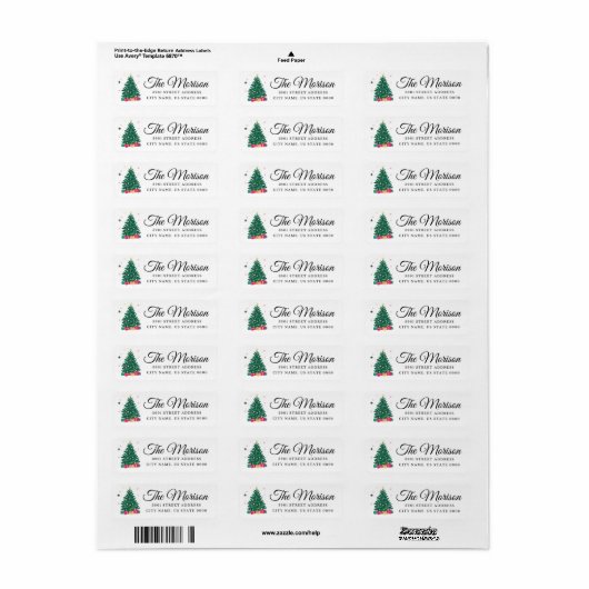 Klantenadres kerstventilator etiket (Full Sheet)