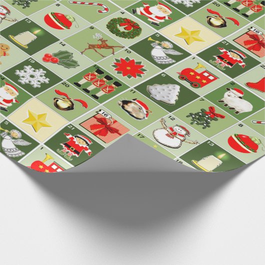 Klantenaftellen voor kerstadvertentiekalender cadeaupapier (Hoek)