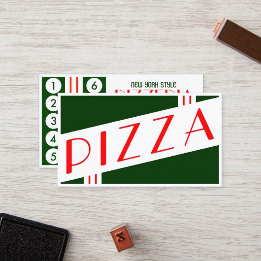 klantenbinding retro pizzeria klantenkaartje (Voorkant / Achterkant in situ)