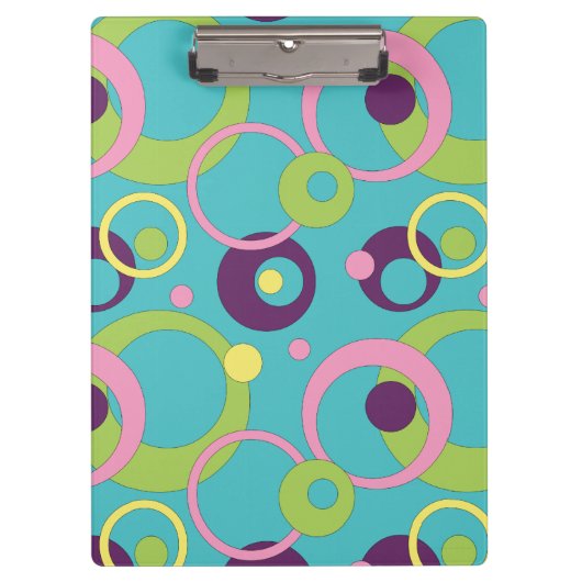 Klantenbord met funky Blue Circles Klembord (Voorkant)