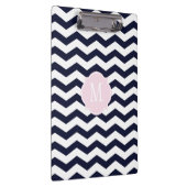 Klantenbord van Navy Blue & White Chevron Klembord (Rechts)