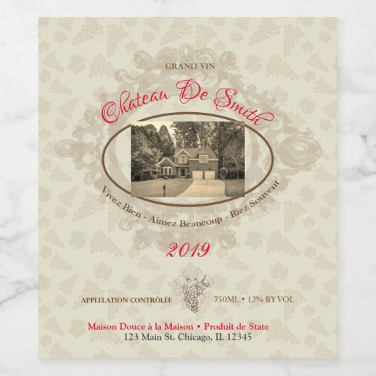 Klantencadeau - Aangepast wijnlabel met afbeelding Wijn Etiket (Enkel label)