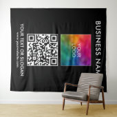Klantenevenement Seminar Party Logo QR Code Achter Wandkleed (In Situ (horizontaal))