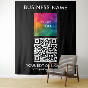 Klantenevenement Seminar Party Logo QR Code Achter Wandkleed