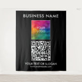 Klantenevenement Seminar Party Logo QR Code Achter Wandkleed (Voorkant)