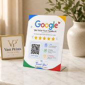 Klantenfeedback Google Review QR-code Reclamebord Met Voetstuk