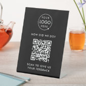 Klantenfeedback QR Code Business Rating Black Reclamebord Met Voetstuk (Insitu)