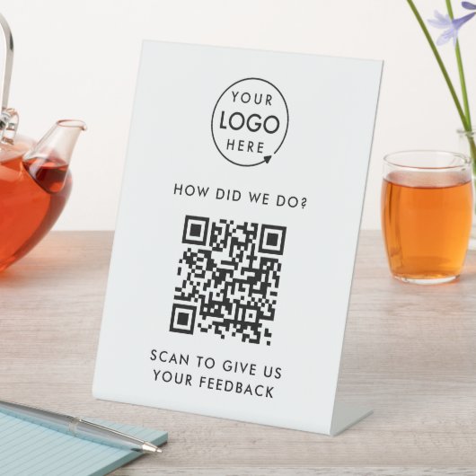 Klantenfeedback QR Code Review Business Rating Reclamebord Met Voetstuk (Insitu)