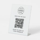 Klantenfeedback QR Code Review Business Rating Reclamebord Met Voetstuk (Voorkant)