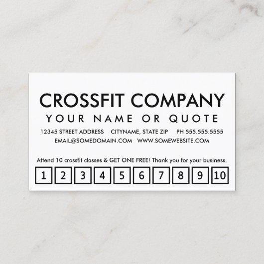 klantenkaart klantenkaartje (Achterkant)