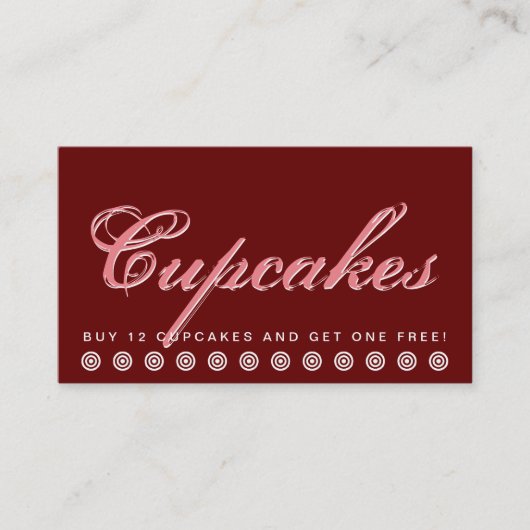 klantenkaart van CUPCAKES-script Klantenkaartje (Voorkant)