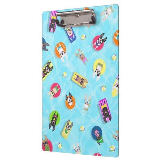 Klantenkaart voor Frenchie Pool Party Klembord (Links)