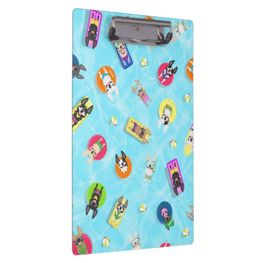 Klantenkaart voor Frenchie Pool Party Klembord (Rechts)