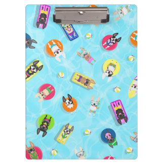 Klantenkaart voor Frenchie Pool Party Klembord