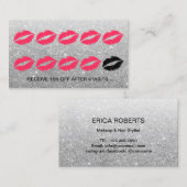 Klantenkaartje | Makeup artistieke moderne zilverg (Voorkant / Achterkant)