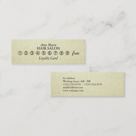 Klantenkaartje met classy look (Voorkant / Achterkant)