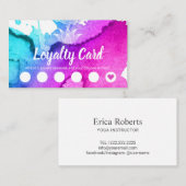 Klantenkaartje | Yoga Instructor Lotus Waterverf (Voorkant / Achterkant)