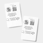 Klantenondersteuning bellen tekst whatsapp Q R cod Badge (Voor- en achterkant)