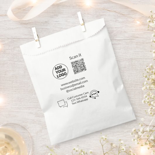 Klantenondersteuning bellen tekst whatsapp QR-code Bedankzakje (Geknipt)