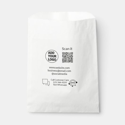 Klantenondersteuning bellen tekst whatsapp QR-code Bedankzakje (Voorkant)