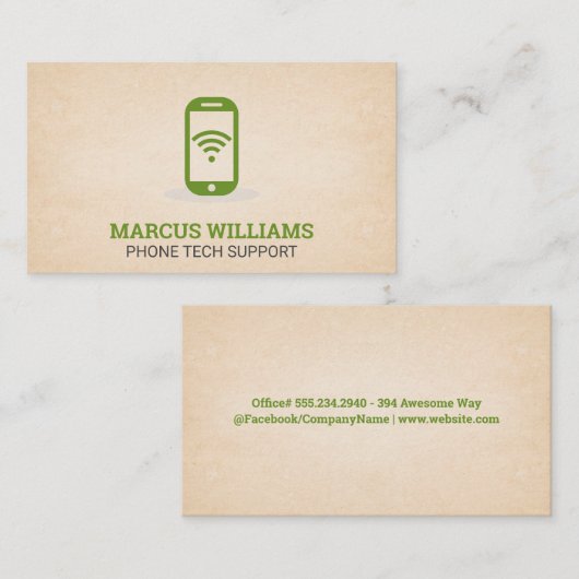Klantenondersteuning | Smart Phone Wifi Visitekaartje (Voorkant / Achterkant)