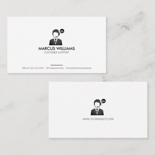 Klantenondersteuning Visitekaartje (Voorkant / Achterkant)