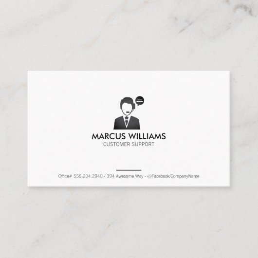 Klantenondersteuning Visitekaartje (Voorkant)