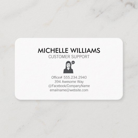 Klantenondersteuning Visitekaartje (Voorkant)