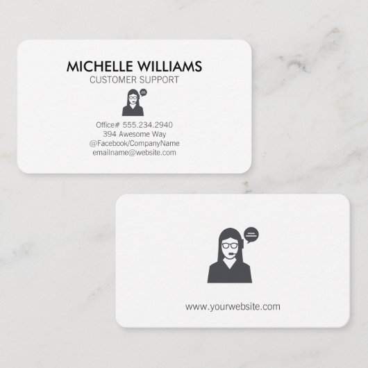 Klantenondersteuning Visitekaartje (Voorkant / Achterkant)