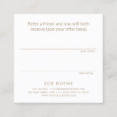 Klantenreferentie Bokeh Salon Spa Aanbevelingskaartje (Achterkant)