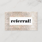 Klantenreferentie Faux Silver Sequins Aanbevelingskaartje (Voorkant)