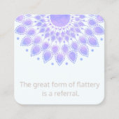 Klantenreferentie lavender Lotus Flower Mandala Aanbevelingskaartje (Voorkant)