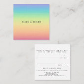 Klantenreferentie Pastel Rainbow Ombre Vierkante Visitekaartje (Voorkant / Achterkant)