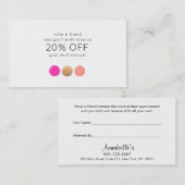 Klantenreferentie Poolse Nail Salon Manicurist Aanbevelingskaartje (Voorkant / Achterkant)