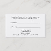 Klantenreferentie Poolse Nail Salon Manicurist Aanbevelingskaartje (Achterkant)