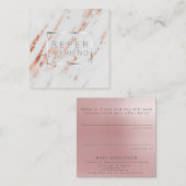 Klantenreferentie roos Gold Silver Marble Vierkante Visitekaartje (Voorkant / Achterkant)