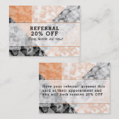 Klantenreferentie Roze witte zwarte marmer Aanbevelingskaartje (Voorkant / Achterkant)