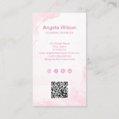 Klantenreinigingsdiensten met Glitter QR-code Visitekaartje (Achterkant)