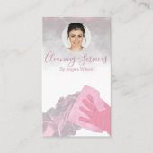 Klantenreinigingsdiensten met Glitter QR-code Visitekaartje (Voorkant)