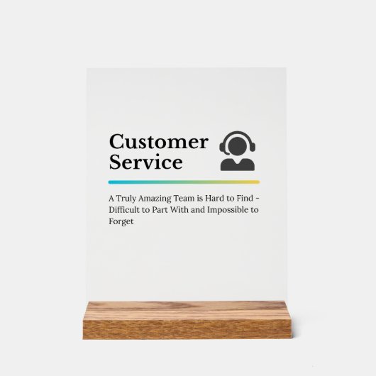 Klantenservice Acryl Bord (Voorkant)