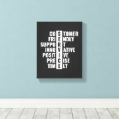 Klantenservice Citaat voor Kantoor- en wandkunst t Canvas Afdruk (Insitu (Houten vloer))