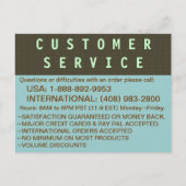 Klantenservice - INFO-Briefkaart Briefkaart (Voorkant)