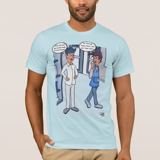 Klantenservice Lichtblauw T-shirt (Voorkant)