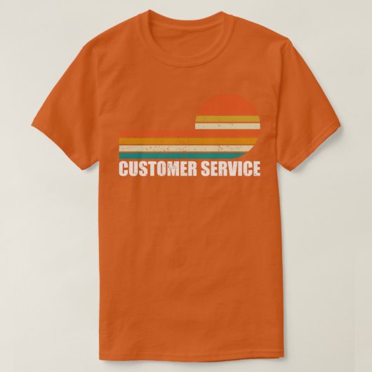 klantenservice retro  baan t-shirt (Design voorkant)