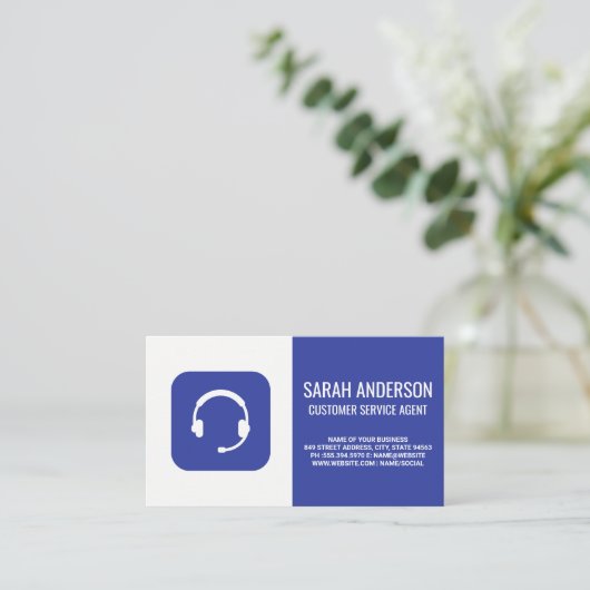 Klantenservicemedewerker | Headset Visitekaartje (Staand voorkant)