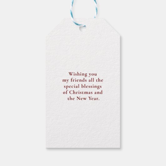 Klantenspecifiek fotohart voor prettig kerstfeest cadeaulabel (Achterkant)